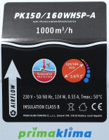 Prima Klima PK150/160WHSP-A 1000m³/h Ø150/160mm